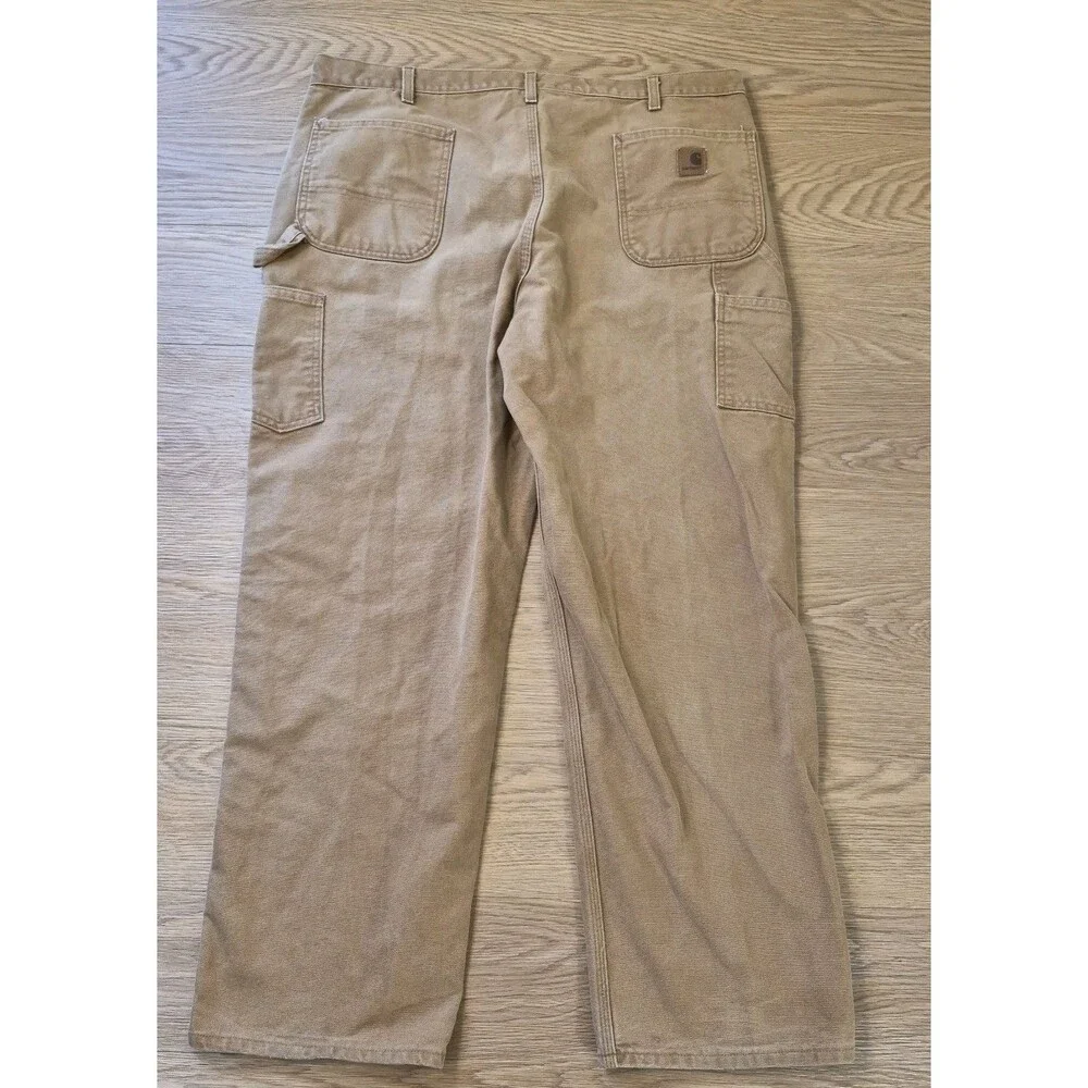 Carhartt Pants Men's 42x32 Heavy Duty B11 BRN Brown Canvas Carpenter Work Jeans